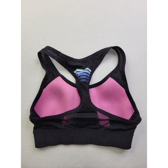 Victoria's Secret Pink Ultimate Women XS Black Sport Bra Lined Racerback Stretch - Picture 4 of 8